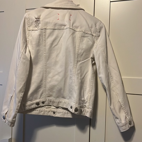 Marc by Marc Jacobs Alexa white distressed cotton jean jacket size medium - Picture 3 of 16